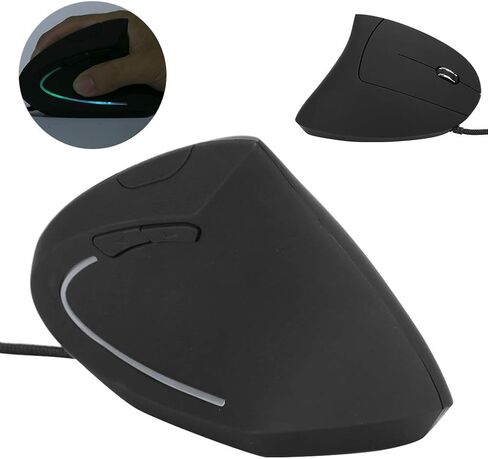 ماوس رأسي ملون، ماوس سلكي مريح وقابل لإعادة الشحن USB للمكتب، مادة ABS، أسود، مع نقل سريع للبيانات، لجميع الأجهزة in Saudi Arabia