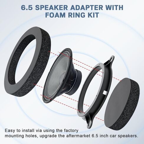 Solid Door Speaker Spacer with Foam Ring Adapters,6.5 Inch Speaker Gasket Mounting Bracket Kit Compatible with Nissan Altima Frontier Maxima Xterra Sentra Infiniti FX35 G35 M45 in Saudi Arabia