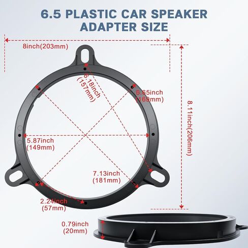Solid Door Speaker Spacer with Foam Ring Adapters,6.5 Inch Speaker Gasket Mounting Bracket Kit Compatible with Nissan Altima Frontier Maxima Xterra Sentra Infiniti FX35 G35 M45 in Saudi Arabia