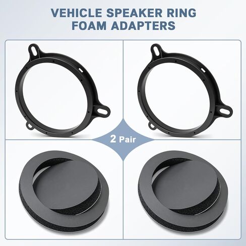 Solid Door Speaker Spacer with Foam Ring Adapters,6.5 Inch Speaker Gasket Mounting Bracket Kit Compatible with Nissan Altima Frontier Maxima Xterra Sentra Infiniti FX35 G35 M45 in Saudi Arabia