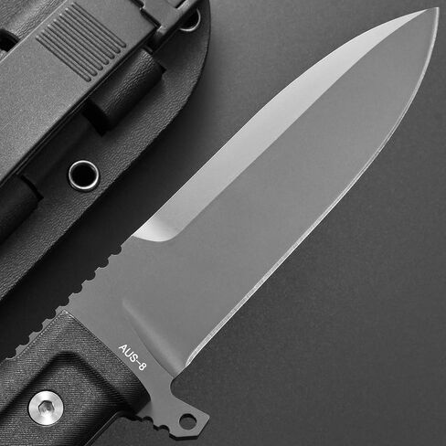 GTK40 Fixed Blade Knife AUS-8 Steel Blade Full Tang Nylon Fiberglass Handle Compact EDC Fix Knifes for Outdoor Camping Hunting(Black) in Saudi Arabia
