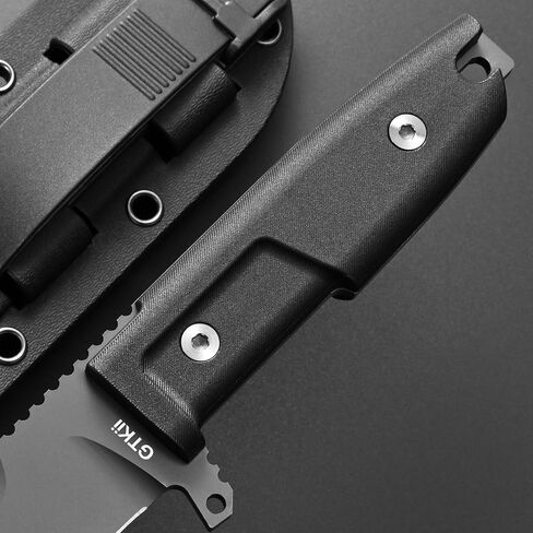 GTK40 Fixed Blade Knife AUS-8 Steel Blade Full Tang Nylon Fiberglass Handle Compact EDC Fix Knifes for Outdoor Camping Hunting(Black) in Saudi Arabia