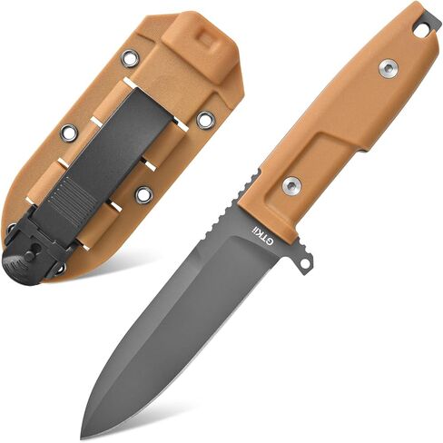 GTK40 Fixed Blade Knife AUS-8 Steel Blade Full Tang Nylon Fiberglass Handle Compact EDC Fix Knifes for Outdoor Camping Hunting(Black) in Saudi Arabia