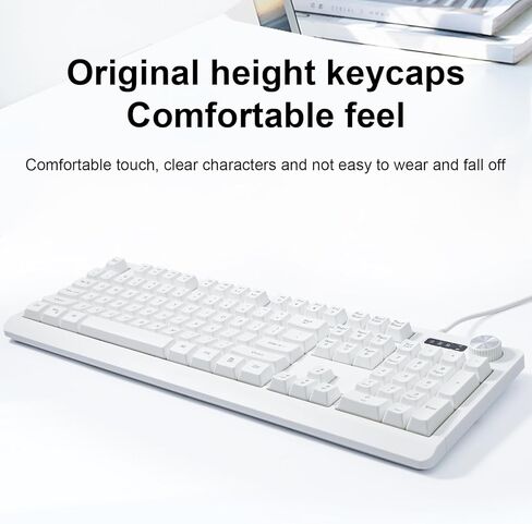 Wired RGB Membrance Keyboard. 100 Percent Mini Creamy LED Computer Keyboard .Small Ergonomic Clicky Teclado with ABS Backlit Unreplaceable Keycaps. for PC Laptop MAC Gamer. (White) in Saudi Arabia