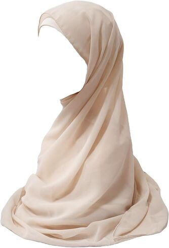 Chiffon Hijab with Undercap Solid Color Muslim Hijabs Scarf Head Wraps Long Hijabs For Women in Saudi Arabia