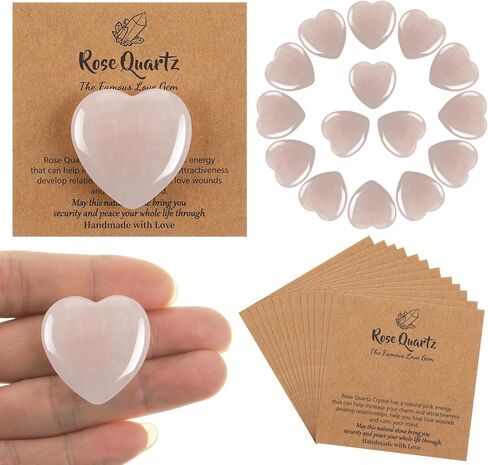 32 Pack Black Obsidian Heart Stone Valentine's Gift Sets Bulk 0.8 Inch 16 Pcs Crystal Gemstone Crystals Rock With16 Pcs Cards Valentine's Gifts for Men Women in Saudi Arabia