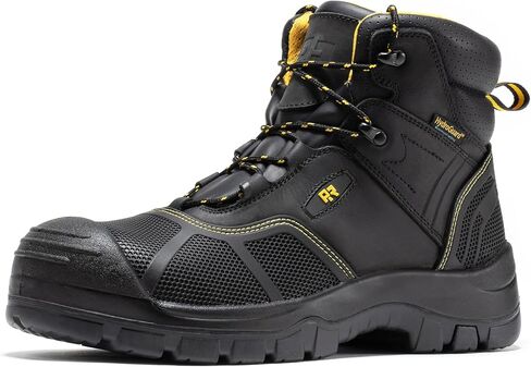 ROCKROOSTER Wood Land - Men's Composite Toe Work Boots in Oiled Crazy Horse Leather, Waterproof (HYDROGUARD), Comfort PORON XRD Insole, Slip Resistant Rubber Outsole AK663 in Saudi Arabia