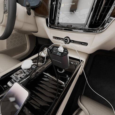 شاحن سيارة سريع قابل للسحب بقدرة 100 وات لـ CarPlay، محول شاحن سيارة 4 في 1 مع كابلات مدمجة مقاس 31.5 بوصة ومنافذ USB مزدوجة، متوافق مع أجهزة iPhone 11 و12 و13 و14 و15 و16 و17 وأجهزة Samsung والأجهزة اللوحية والمزيد in Kuwait