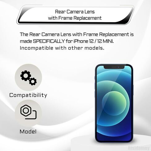for iPhone 12 12 Mini Camera Lens Glass with Frame Replacement Rear Camera Back Camera Lens Metal Frame Cover Replace with Full Repair Tools Kit Model: A2403 A2172 A2402 A2399 A2176 A2398 in Saudi Arabia