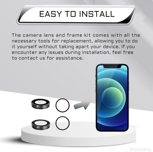 for iPhone 12 12 Mini Camera Lens Glass with Frame Replacement Rear Camera Back Camera Lens Metal Frame Cover Replace with Full Repair Tools Kit Model: A2403 A2172 A2402 A2399 A2176 A2398 in Saudi Arabia