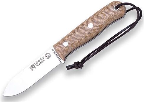 Joker Campero Knife CM118, Blade 4.13 inches of Böhler K720 Carbon Steel, Brown Leather Sheath includes, Tool for Fishing, Hunting, Camping and Hiking (Micarta Canvas, Leather Sheath) in Saudi Arabia