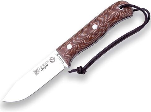 Joker Campero Knife CM118, Blade 4.13 inches of Böhler K720 Carbon Steel, Brown Leather Sheath includes, Tool for Fishing, Hunting, Camping and Hiking (Micarta Canvas, Leather Sheath) in Saudi Arabia