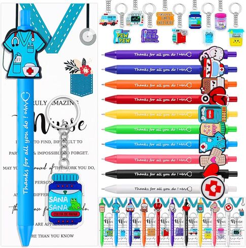 36 PCS Nurse Pens Set Fanses Day Gifts 2025 ملحقات ممرضة مضحكة للعمل CNA RN مساعد طالب التمريض الأساسي in Kuwait