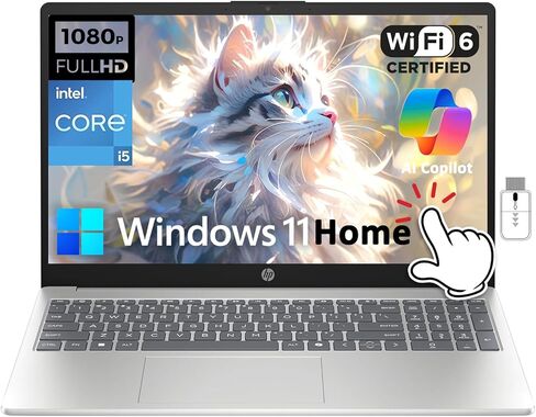 HP 15 Business Laptop, 15.6 FHD IPS Touchscreen, Intel 13th Gen 10-Core i5-1334U, 32GB RAM 2TB SSD, Copilot AI, Wi-Fi 6, 10-Hr Long Battery, Numeric KB, Privacy Camera, Windows 11 Home, w/Accessory in Kuwait
