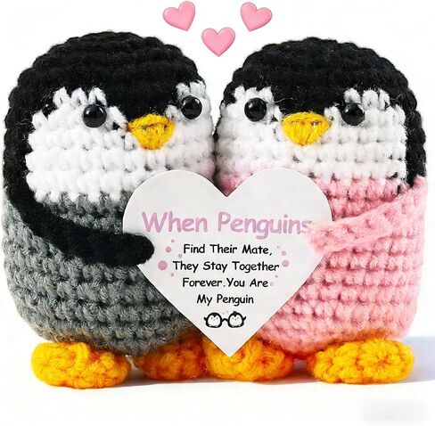 Belloxis Valentines Day Gifts for Her Boyfriend Girlfriend Animals to My Love Crochet Penguins Wedding Anniversary Valentines Birthday Small Gift for Women Men Romantic Presents Couples Wife Husband in Saudi Arabia