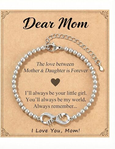 HGDEER Infinity Bracelet for Mom from Daughter Son, Birthday Christmas Mothers Day Valentines Day Gifts with Quote Card & Gift Pouch in Saudi Arabia