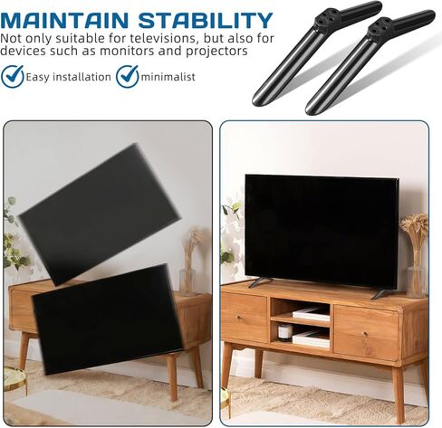 SAFIGLE 2-Pack Universal Tv Stand Legs قاعدة بديلة لتلفزيونات الشاشات المسطحة مقاس 40 بوصة، دعامات حامل تلفزيون متينة لغرفة المعيشة وغرفة النوم سهلة التركيب in Kuwait