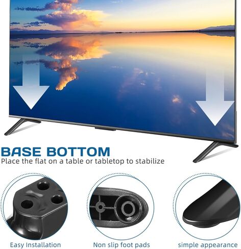 SAFIGLE 2-Pack Universal Tv Stand Legs قاعدة بديلة لتلفزيونات الشاشات المسطحة مقاس 40 بوصة، دعامات حامل تلفزيون متينة لغرفة المعيشة وغرفة النوم سهلة التركيب in Kuwait
