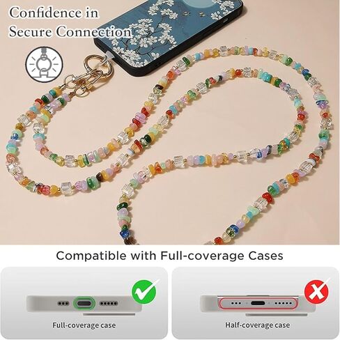 حزام معصم للهاتف مطرز، حبل للهاتف الخلوي بحزام كروس، حزام كتف على شكل سلسلة مع شريط ربط، متوافق مع معظم حقائب الهواتف in Kuwait
