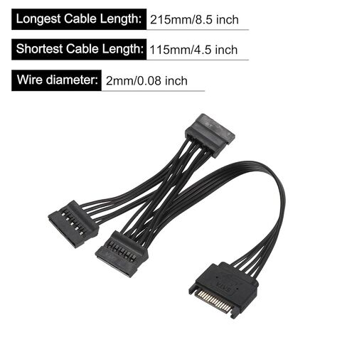 15 Pin Serial ATA Power Cable Bundle 1 to 3 Serial Interface Power Extension Cable Male to Female Splitter Cable for Hard Disk in Saudi Arabia