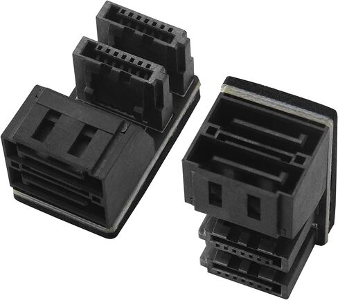 محول اللوحة الأم SATA 180 درجة، محول موصل SATA 7-Pin أنثى إلى 7-Pin ذكر. مناسب للكمبيوتر/SSD/HDD اللوحة الأم مقبس توسيع المنفذ المزدوج (2-Pack/180 درجة) in Kuwait