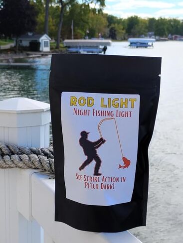 Rod Light, Night Fishing Rod Illumination Device..Lights The Whole Rod, Weather Resistant Night Fishing Accessory. Maximum Strike Action Visibility! mounts in Minutes.Orange, Blue, Green, Pink in Saudi Arabia
