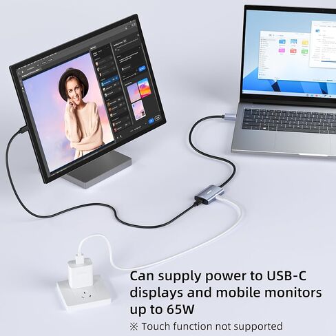 محول عرض 8K@30 هرتز / 4K@144 هرتز إلى USB-C مع شحن PD 65 وات، منفذ عرض كابل الجرافين ذكر إلى أنثى من النوع C لشاشة USBC، متوافق مع MacBook Pro/Air، iMac in Kuwait