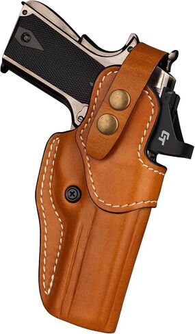 OWB Leather Holster for 1911 5", 4.25" & 4" Barrel with Rail and No Rail Version, Optic-Ready, Compatible with Kimber, Colt, Tisas, S&W, Springfield, Ruger, Remington & More, Brown, Right/Left in Saudi Arabia