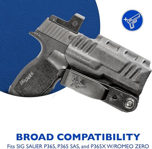 حافظة DeSantis Slim Tuk IWB - حافظة لـ Sig P365، Conceal Carry، Kydex IWB، متوافقة مع SIG SAUER P365، P365 SAS، وP365 W/ RED DOT - أسود، يمكن استخدامه بكلتا اليدين in Kuwait