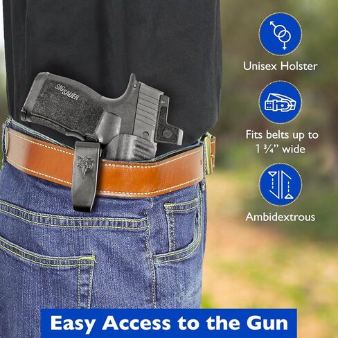 حافظة DeSantis Slim Tuk IWB - حافظة لـ Sig P365، Conceal Carry، Kydex IWB، متوافقة مع SIG SAUER P365، P365 SAS، وP365 W/ RED DOT - أسود، يمكن استخدامه بكلتا اليدين in Kuwait