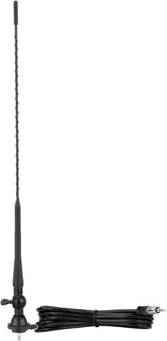 Eightwood Boat Car Radio Antenna 20 Inch, Rubber AM/FM Stereo Antenna Mast with Mount Base for Marine Boat Car Tractor RV UTV ATV Motorcycle Yacht Pontoon in Saudi Arabia
