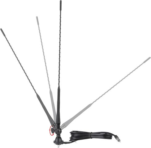Eightwood Boat Car Radio Antenna 20 Inch, Rubber AM/FM Stereo Antenna Mast with Mount Base for Marine Boat Car Tractor RV UTV ATV Motorcycle Yacht Pontoon in Saudi Arabia