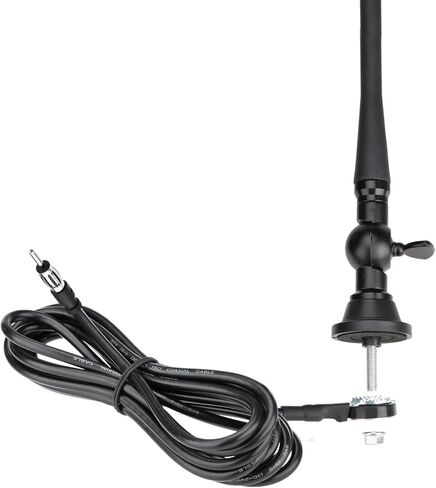 Eightwood Boat Car Radio Antenna 20 Inch, Rubber AM/FM Stereo Antenna Mast with Mount Base for Marine Boat Car Tractor RV UTV ATV Motorcycle Yacht Pontoon in Saudi Arabia