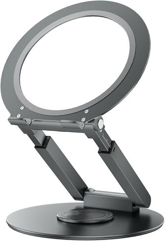 Telescopic Laptop Stand, 360 Rotating Computer Stand Adjustable Height Swivel Pull Out Design Ergonomic Latptop Riser Standing Desk Converter Fits MacBook, All 10-17" Laptops (Gray) in Saudi Arabia