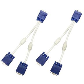 BESPORTBLE 2 Pcs VGA Splitter Cable 0.3M 1 to 2 Out Adapter VGA Male to Dual Female Video Display Cable for Dual Monitor Screen Duplication in Kuwait
