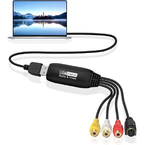 بطاقة التقاط فيديو RCA، USB 2.0 VHS إلى محول رقمي، DVD RCA إلى محول صوت USB، تحويل رقمي من VHS VCR Mini DV للتحويل من شريط الفيديو إلى تخزين الكمبيوتر in Kuwait