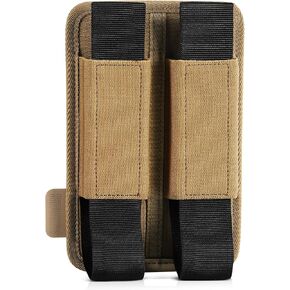 Savior Equipment Tactical Double Pistol Extended Open-Top Mag Pouch Holder Handgun Magazine Storage, Elastic Band to Hold Tight, Hook-Backed Panel, Tan in Kuwait