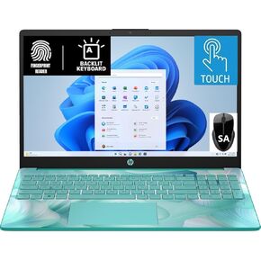 كمبيوتر محمول HP بشاشة لمس عالية الدقة مقاس 15.6 بوصة مع قارئ بصمات الأصابع، ومعالج Intel رباعي النواة N، وذاكرة وصول عشوائي سعتها 4 جيجابايت، وتخزين SSD بسعة 128 جيجابايت، ونوع C، وHDMI، ولوحة مفاتيح بإضاءة خلفية، SAM، W11 (15-fd - متجدد) الوالدين (أرجوا in Kuwait