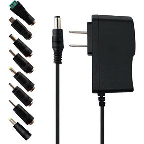 AC/DC 5V 2A Power Adapter with 8 Interchangeable Tips for Electronic Devices Security Camera Monitor TV Box Speaker Digital Picture Frame in Kuwait