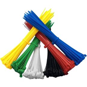 روابط صغيرة بسحاب، 600 حزمة من روابط الكابلات الصغيرة ذات السحاب الصغير مقاس 2.4 مم من النايلون مقاس 4 بوصات في 6 ألوان (أسود، أبيض، أحمر، أزرق، أخضر، أصفر) in Kuwait