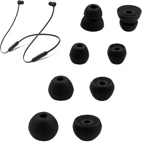 Replacement Eartips Compatible with Beats Flex, 4 Pairs Replacement Earbuds Silicone Ear Tips for Beats Flex Wireless Earbuds Eargels Set - Small, Medium, Large and Double Flange (Black) in Kuwait