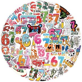 110 قطعة 67 ملصقًا، حزمة فينيل مقاومة للماء مضحكة 67 ملصقًا ميمي للكمبيوتر المحمول، زجاجة مياه، هاتف، مجلة، سجل القصاصات، مثالية 67 هدية للمراهقين البالغين، بدون تكرار in Kuwait
