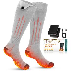 جوارب ساخنة، 3 إعدادات للتدفئة، جورب ساخن قابل للغسل لصيد الأسماك والتزلج والصيد والمشي لمسافات طويلة وركوب الخيل والتزلج، جوارب كهربائية قابلة لإعادة الشحن بقدرة 5000 مللي أمبير للرجال والنساء، هدايا عيد الحب in Kuwait