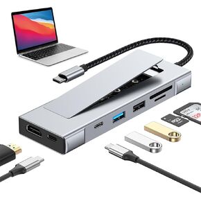 8-in-1 USB C Hub with M.2 NVMe SSD Enclosure, 4K HDMI, 100W PD, 10Gbps USB-C, USB3.2, SD/TF Card Reader for XPS, Dell, MacBook Pro, iPad Pro Upgraded in Kuwait