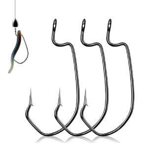 9KM DWLIFE EWG Worm Fishing Hooks - 100PCS Texas Rig Hooks for Bass Fishing, Worm Hook with Extra Wide Gap,Fishing Hooks for Freshwater/Saltwater in Saudi Arabia