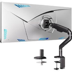 حامل شاشة من الألومنيوم من BIZUM، ذراع شاشة من 17 إلى 43 بوصة، حامل شاشة قابل للتعديل يصل إلى 33 رطلًا مع مشبك وقاعدة جروميت، VESA 75x75/100x100 ملم أسود in Kuwait