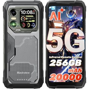 Blackview XPLORE 1 AI 5G Unlocked Rugged Phone Android 15, 20000mAh Battery 36GB+256GB/TF 2TB, 6.78" 2.4K 120Hz Large Rugged Smartphone, 64MP+20MP Night Vision IP69K Waterproof Dual SIM NFC/OTG/WiFi in Kuwait