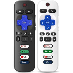 4 Pack Replacement Remote Control Only for Roku TV, Compatible with All TCL/Hisense/Onn/Sharp/Philips / (Not for Roku Stick, Box or Speaker)(Obsidian Black&Glacier White) in Kuwait
