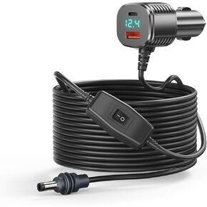 Starlink Mini Cable, 3 in 1 Starlink Mini Car Charger DC Power Cable+ Cigarette Lighter Adapter 12V-48V with Digital Display USB C PD & USB A Ports for Trucks Cars 10FT in Saudi Arabia