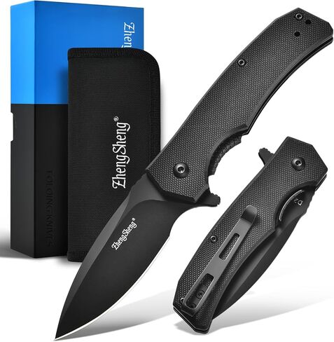 Praxis Pocket Knife, 2.9" D2 Steel Folding Knife with G10 Handle PVD Titanium Coating Blade Lightweight for every day carry in Saudi Arabia